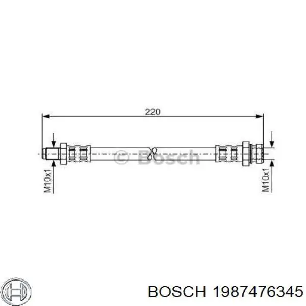 1987476345 Bosch Гибкая тормозная трубка задняя
