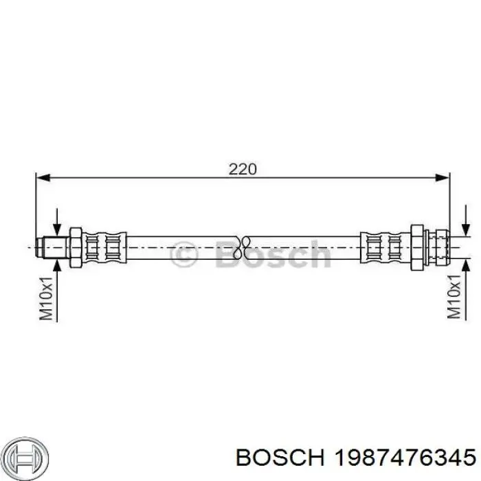 1987476345 Bosch шланг тормозной задний