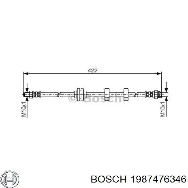 Купить 1987476346 Bosch Шланг тормозной передний