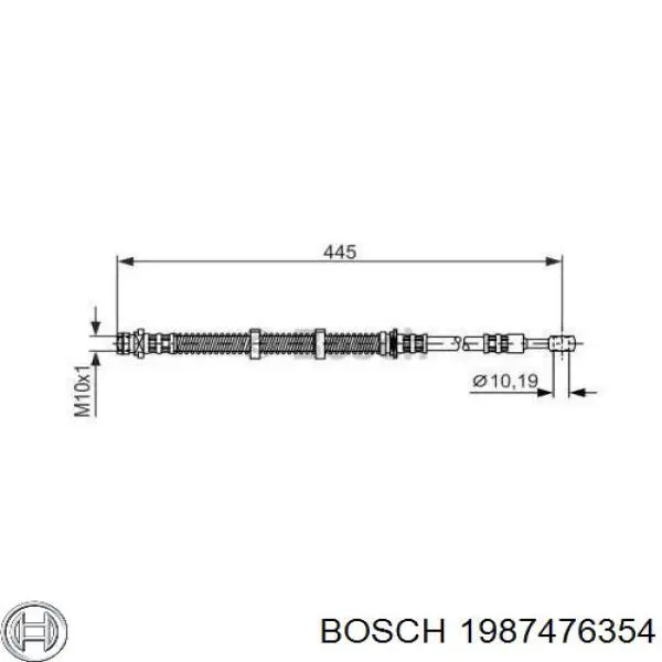 Купить 1987476354 Bosch Шланг тормозной передний