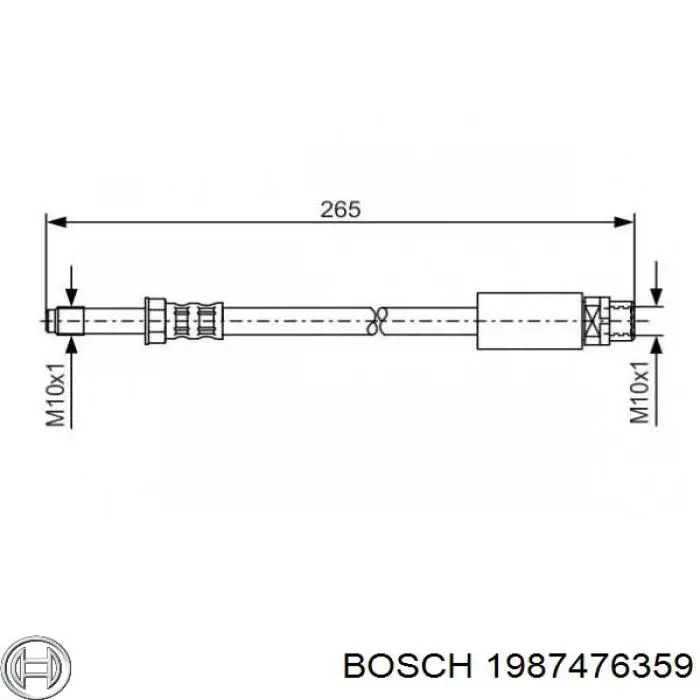1987476359 Bosch шланг тормозной задний