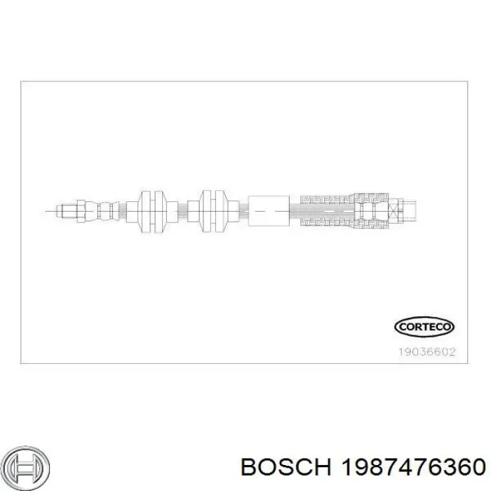 Шланг тормозной передний 1987476360 Bosch