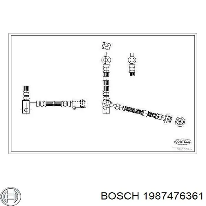 Шланг тормозной передний правый Bosch 1987476361
