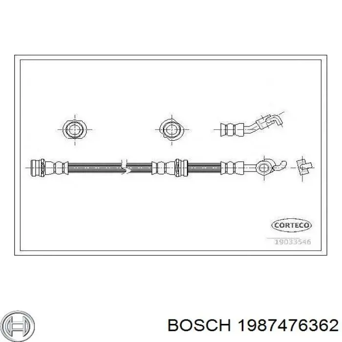 Передний правый тормозной шланг Bosch 1987476362