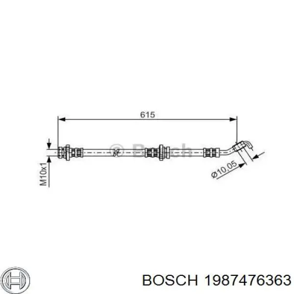 Шланг тормозной передний левый Bosch 1987476363