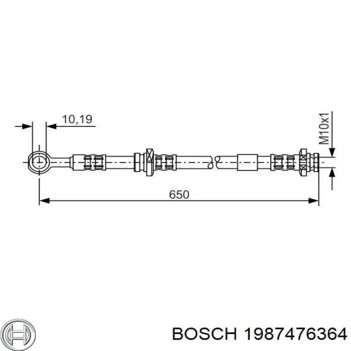 1987476364 Bosch шланг тормозной задний левый