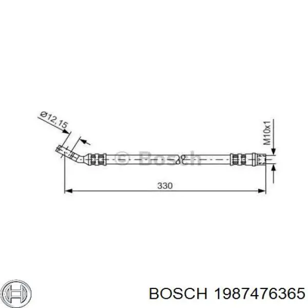 1987476365 Bosch шланг тормозной задний