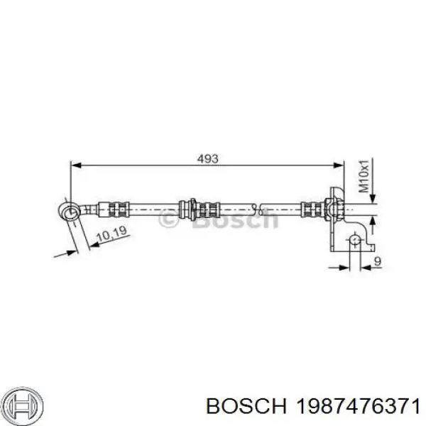 1 987 476 371 Bosch шланг тормозной передний правый