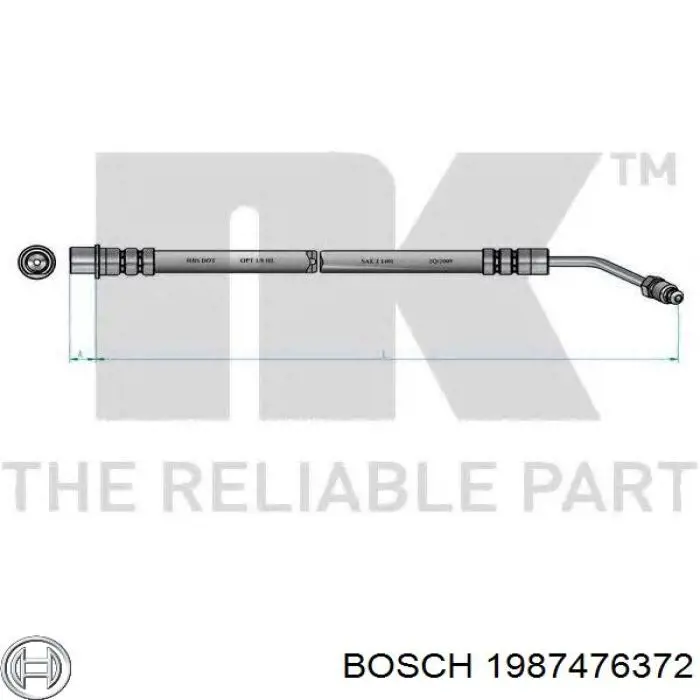 1987476372 Bosch Шланг тормозной задний левый
