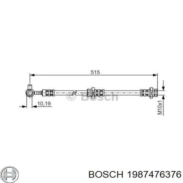 Шланг тормозной передний правый Bosch 1987476376