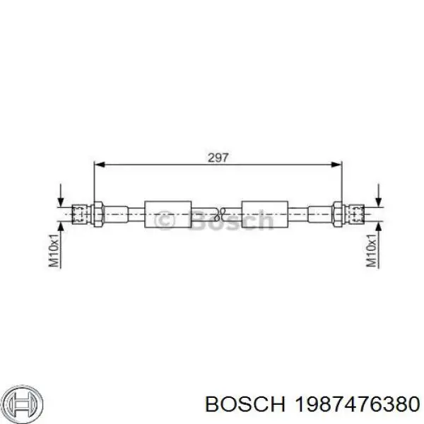 1987476380 Bosch шланг тормозной передний