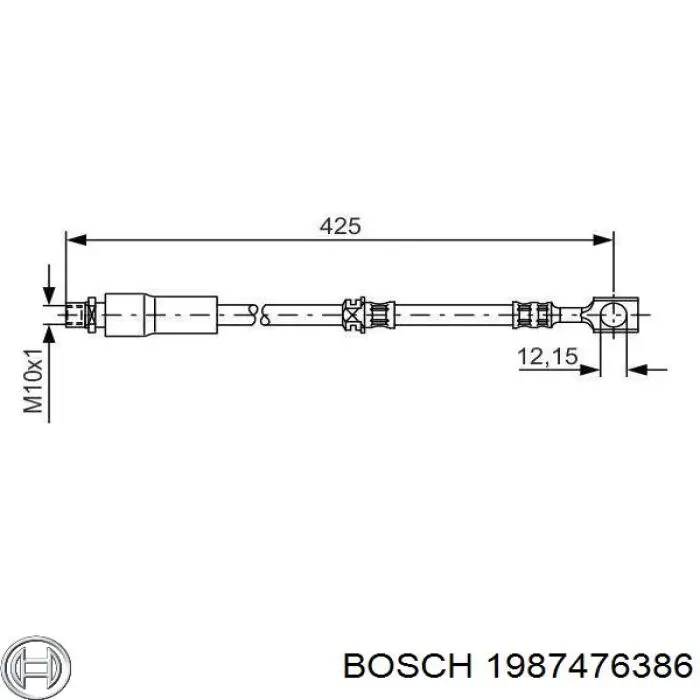1987476386 Bosch шланг тормозной передний