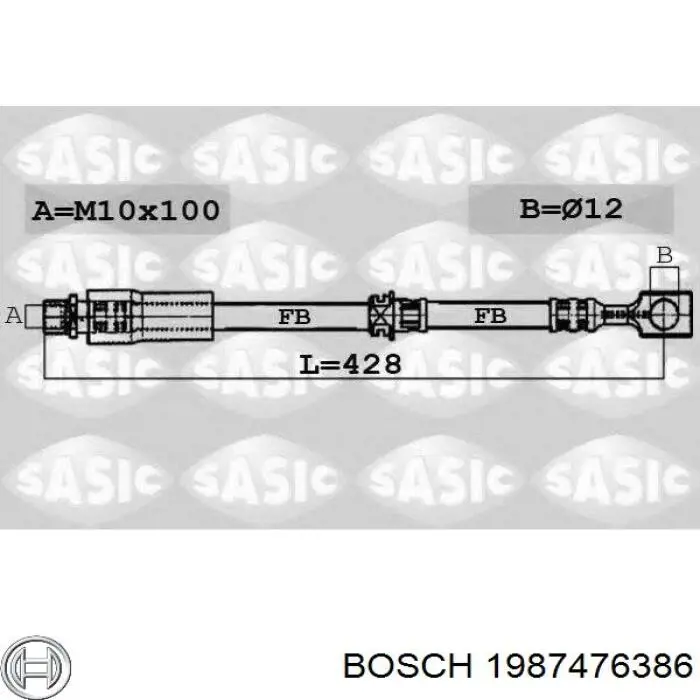 Шланг тормозной передний 1987476386 Bosch