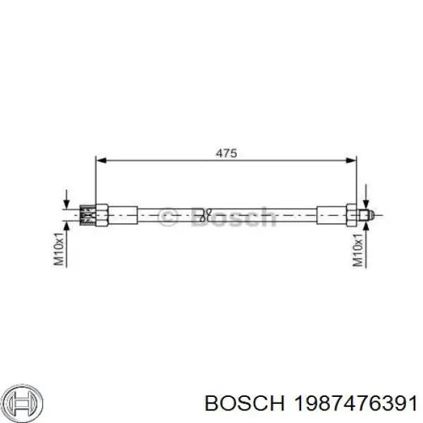 Задний тормозной шланг 1987476391 Bosch