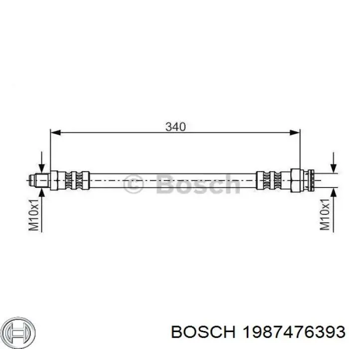 Шланг тормозной передний Bosch 1987476393
