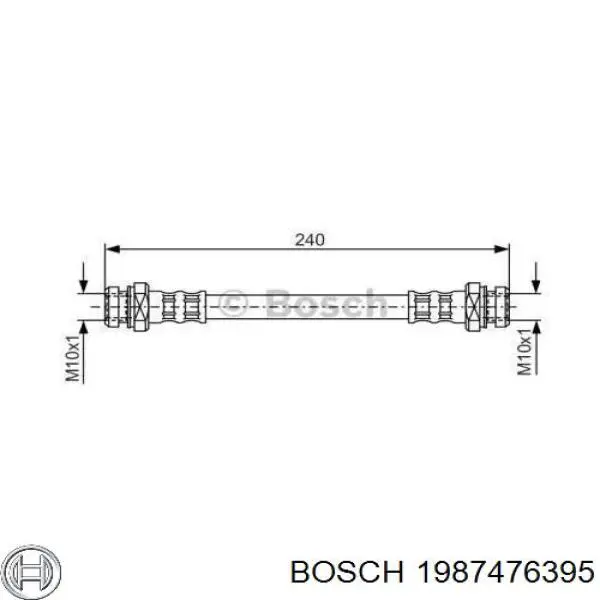 Задний тормозной шланг 1987476395 Bosch