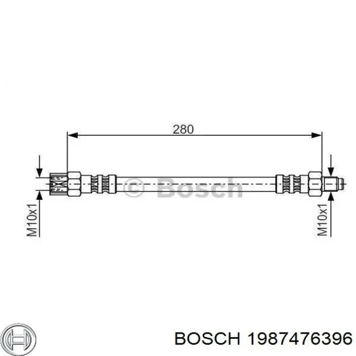 1987476396 Bosch шланг тормозной задний