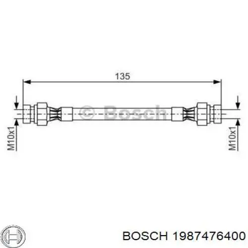 1 987 476 400 Bosch шланг тормозной задний