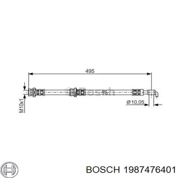 Шланг тормозной задний левый Bosch 1987476401