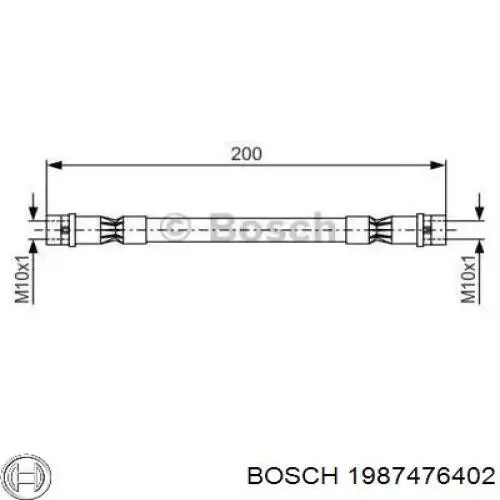 Задний тормозной шланг 1987476402 Bosch