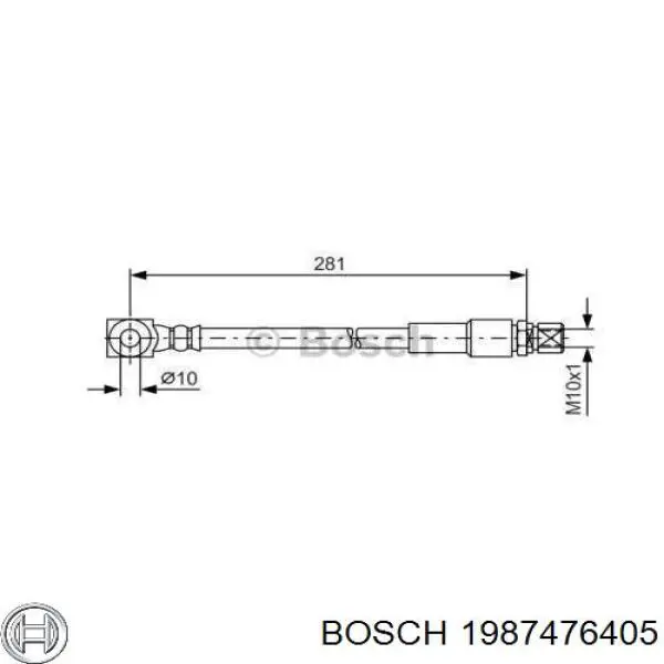 Шланг тормозной передний 1987476405 Bosch