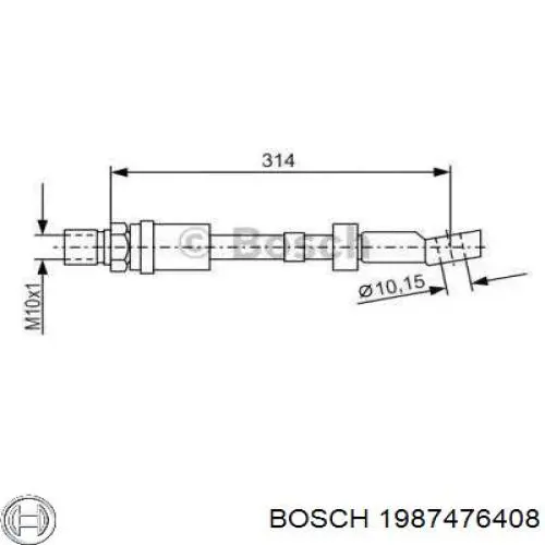 Шланг тормозной передний 1987476408 Bosch