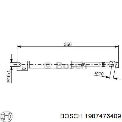 Шланг тормозной передний, левый Bosch 1987476409 цена, от 12.21 USD