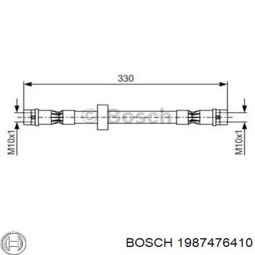 1987476410 Bosch шланг тормозной передний