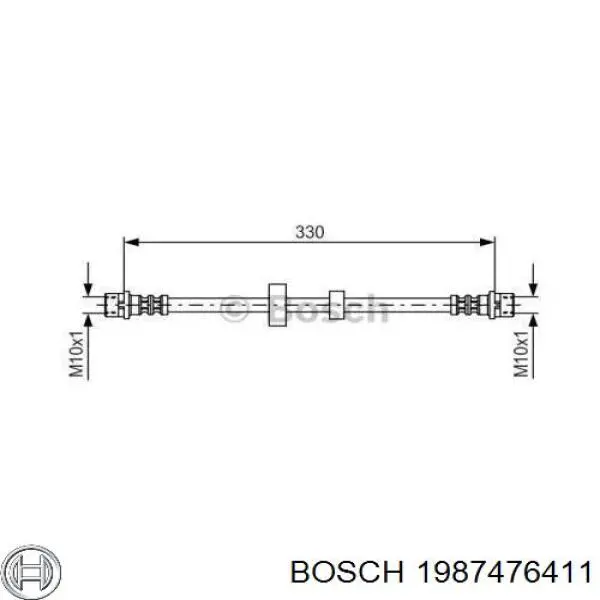 Шланг тормозной передний 1987476411 Bosch