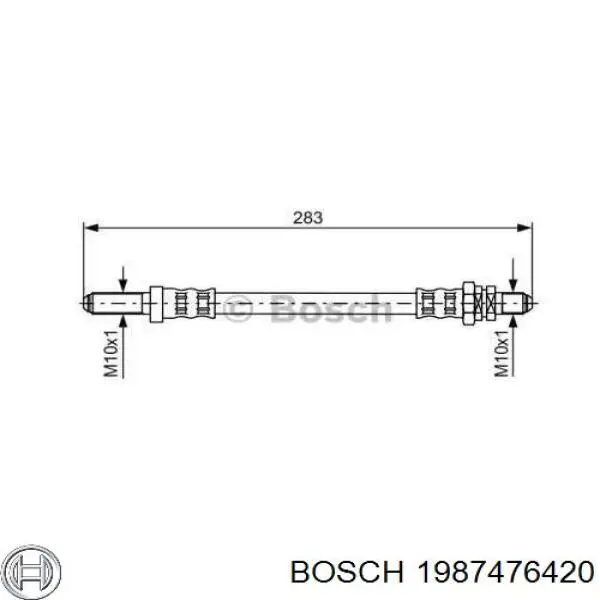 Шланг тормозной задний правый Bosch 1987476420