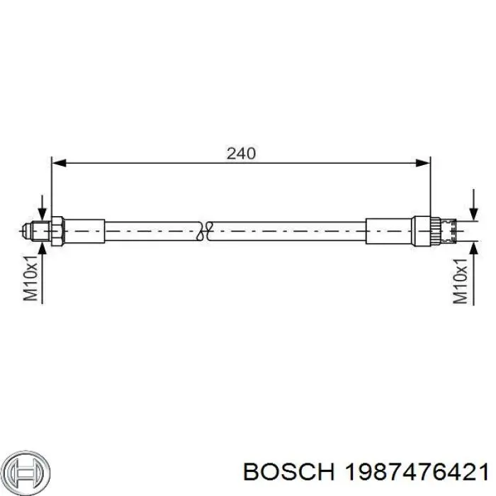1987476421 Bosch шланг тормозной передний