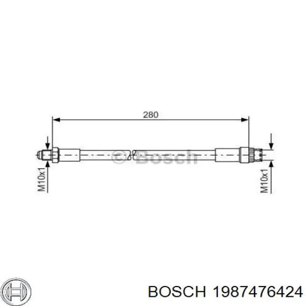 1987476424 Bosch шланг тормозной передний