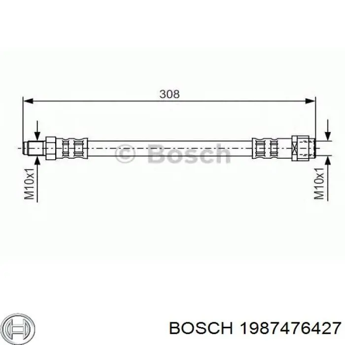 Tubo flexible de frenos trasero 1987476427 Bosch