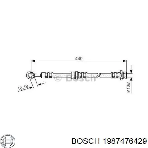 Шланг тормозной передний 1987476429 Bosch