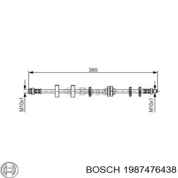 1987476438 Bosch шланг тормозной передний