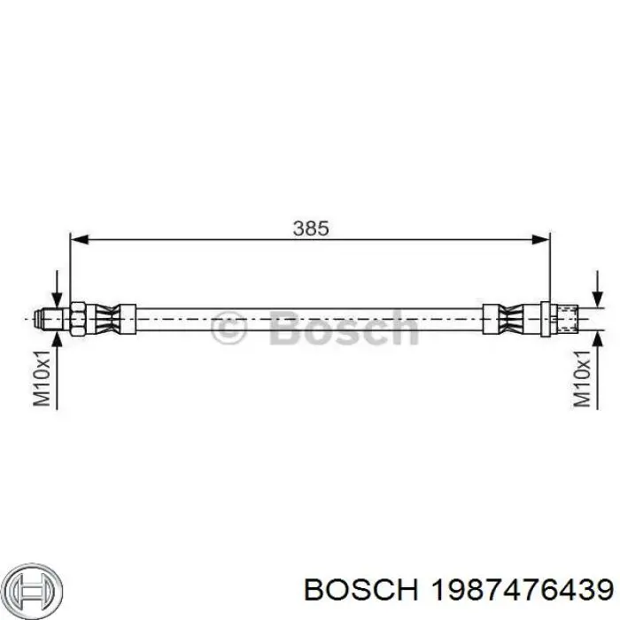 Шланг тормозной передний Bosch 1987476439