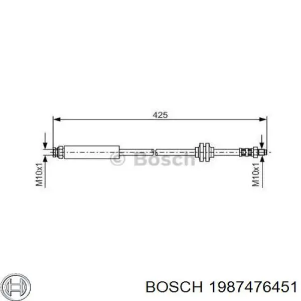 Шланг тормозной передний 1987476451 Bosch