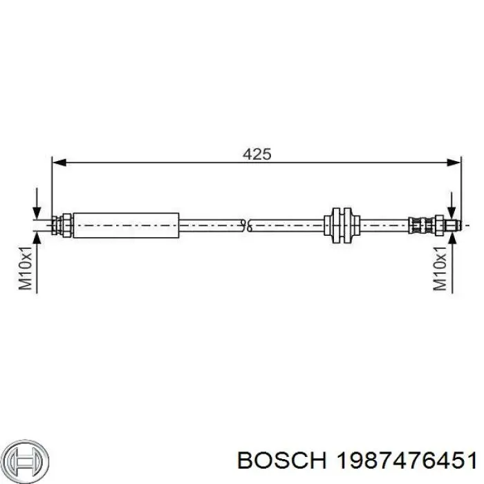 Шланг гальмівний передній 1987476451 Bosch