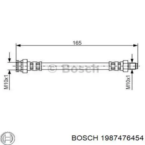 Задний тормозной шланг 1987476454 Bosch