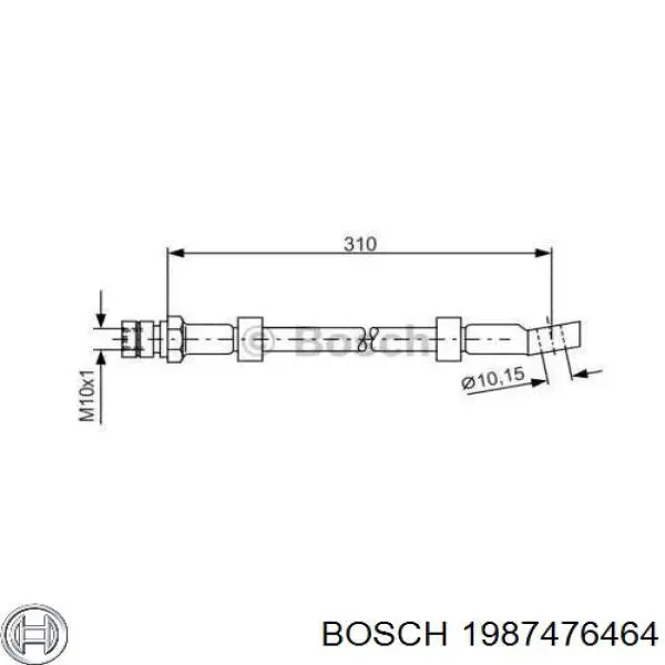 Шланг тормозной передний Bosch 1987476464