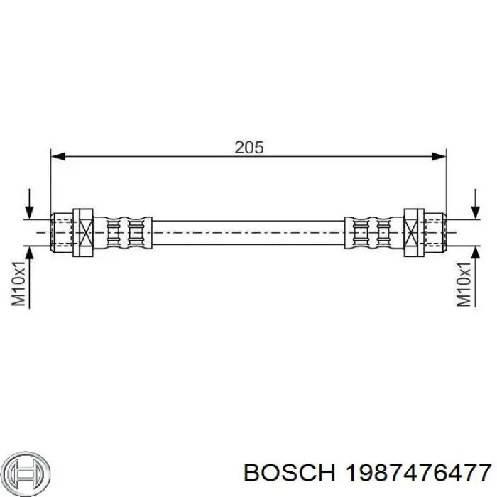 1987476477 Bosch шланг тормозной задний