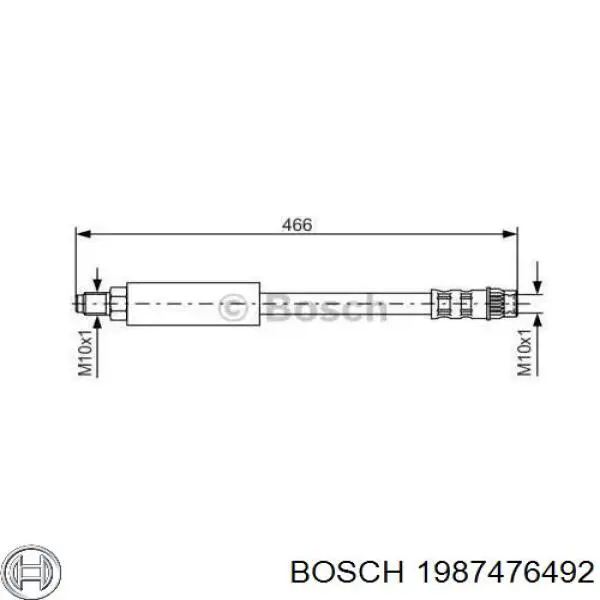 Шланг тормозной передний 1987476492 Bosch