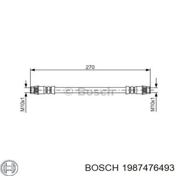1987476493 Bosch шланг тормозной задний