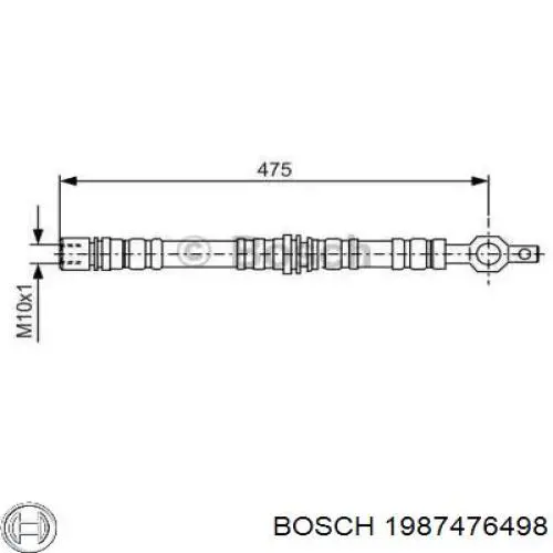 Шланг тормозной передний левый 1987476498 Bosch