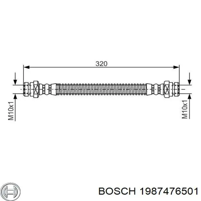 Шланг гальмівний передній 1987476501 Bosch