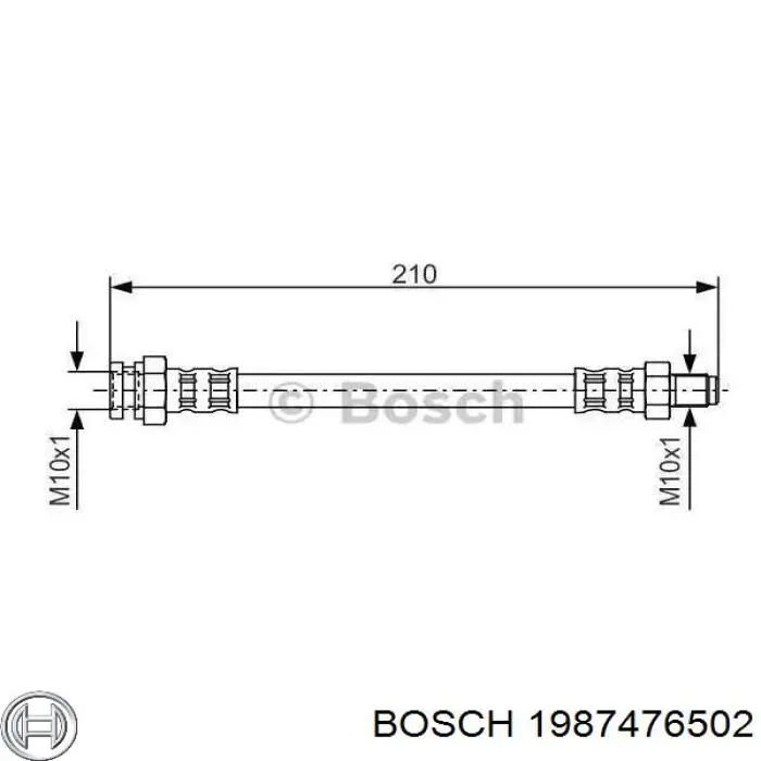 1987476502 Bosch шланг тормозной передний