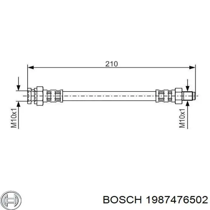 Latiguillo de freno delantero 1987476502 Bosch