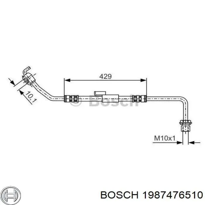 1987476510 Bosch шланг тормозной передний правый