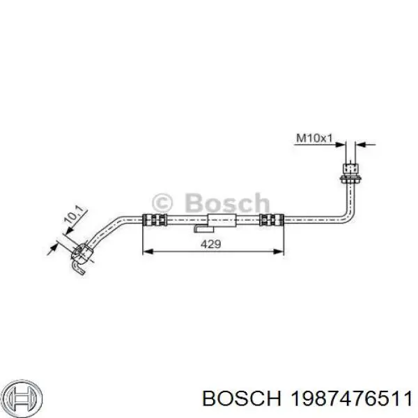 Шланг тормозной передний левый 1987476511 Bosch