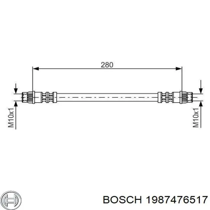 1987476517 Bosch шланг тормозной задний
